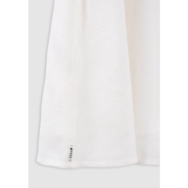 IKKS Ecru jacquard embroidered bib dress for girl