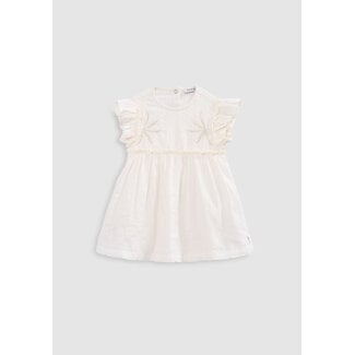 IKKS Embroidered ecru dress with baby girl bloomer