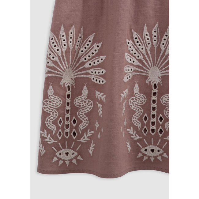 IKKS Pink dress with embroidered shoulders and front for girl