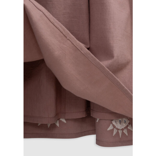 IKKS Pink dress with embroidered shoulders and front for girl