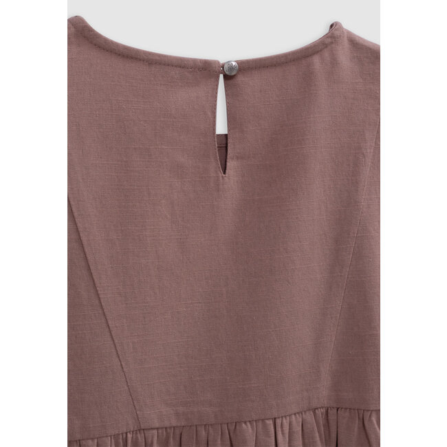 IKKS Pink dress with embroidered shoulders and front for girl