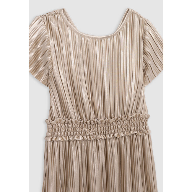 IKKS Gold pleated long dress for girl