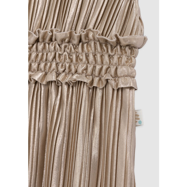 IKKS Gold pleated long dress for girl