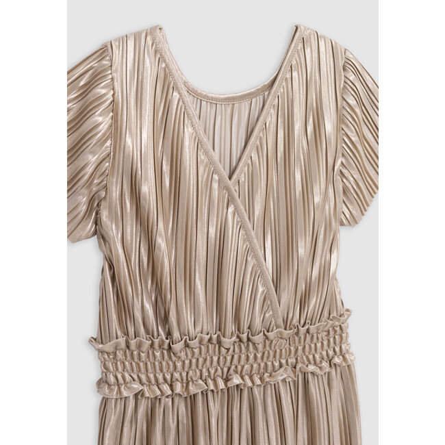 IKKS Gold pleated long dress for girl