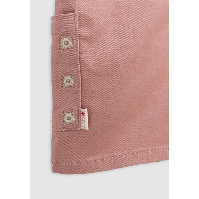 IKKS Pink dress-salopette and ecru baby girl T-shirt set