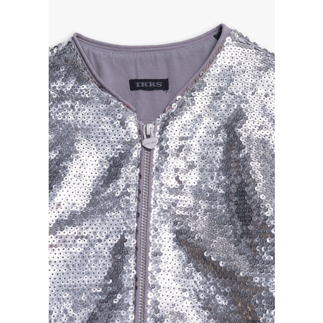 IKKS Silver sequin embroidered bomber for girl
