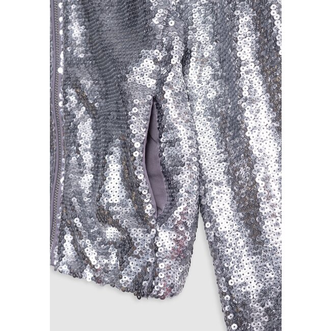 IKKS Silver sequin embroidered bomber for girl