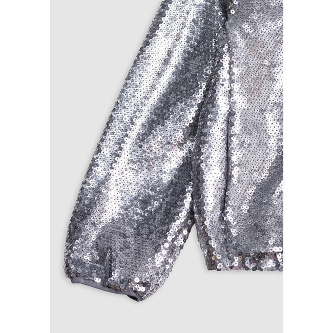 IKKS Silver sequin embroidered bomber for girl
