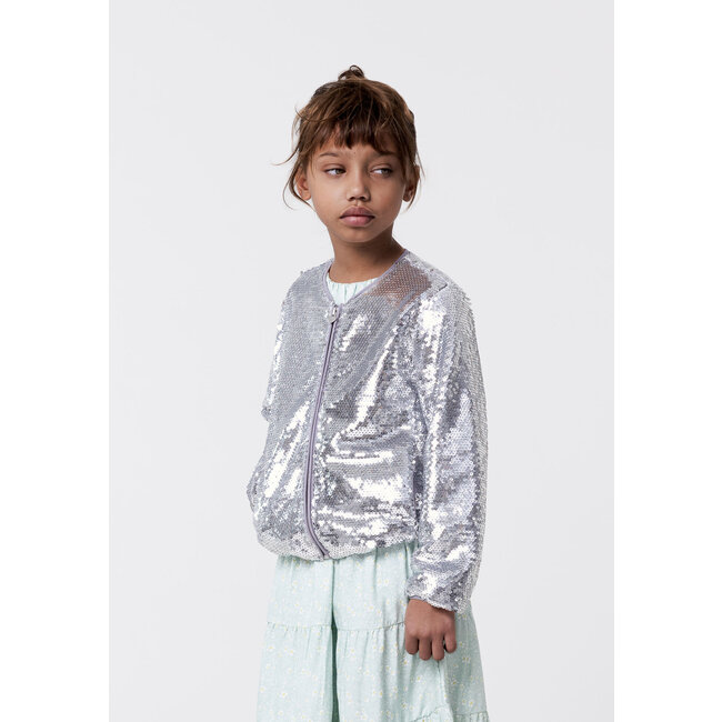 IKKS Silver sequin embroidered bomber for girl