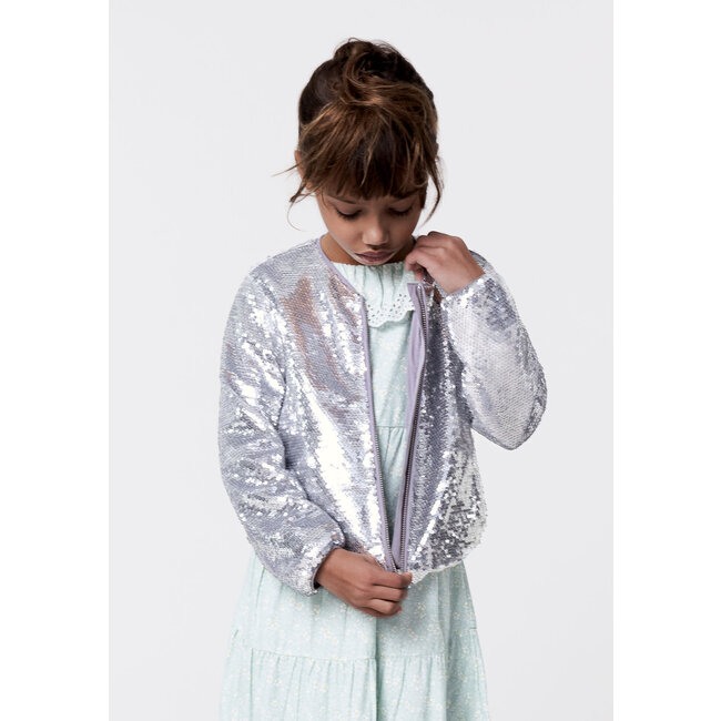 IKKS Silver sequin embroidered bomber for girl