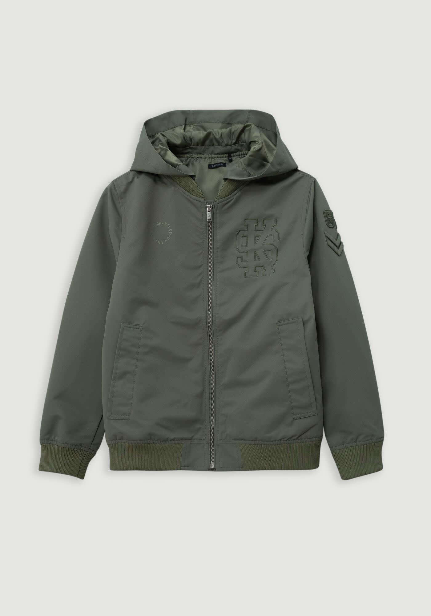 ボトムス kyky Khaki bomber with embroidery detail on front back for boy