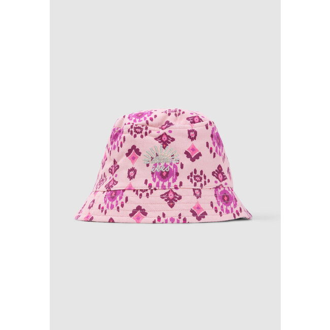 IKKS Pink bob printed ethnic maxi for girl
