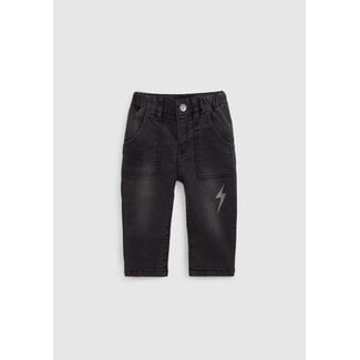 IKKS Baby boy’s grey upcycled jeans, lightning print and logo