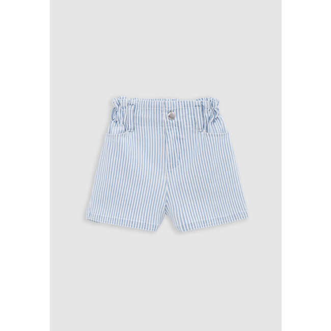 IKKS White jean shorts with blue stripes for girl