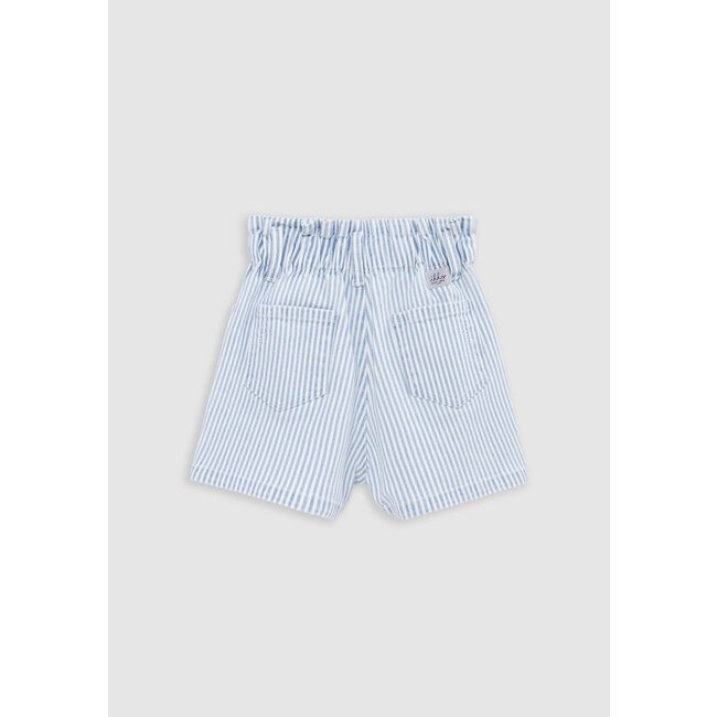 IKKS White jean shorts with blue stripes for girl