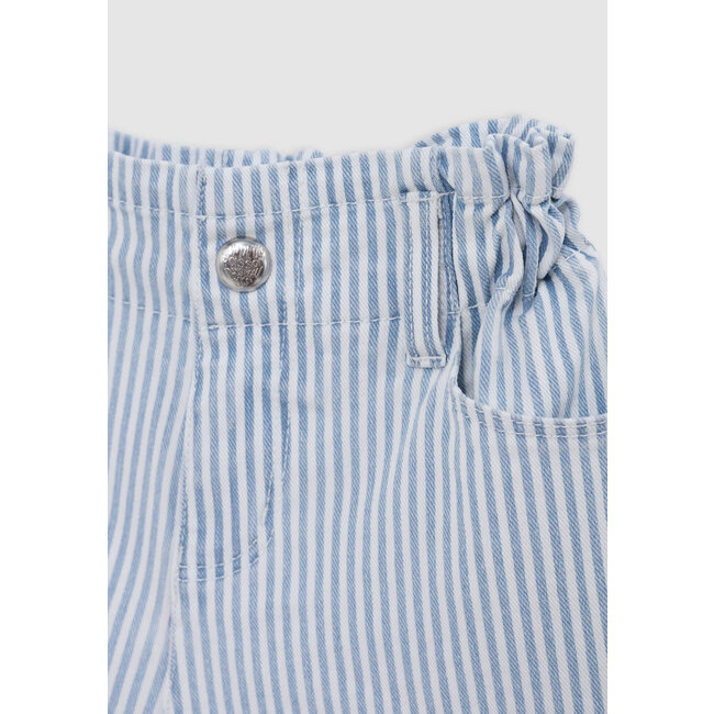 IKKS White jean shorts with blue stripes for girl