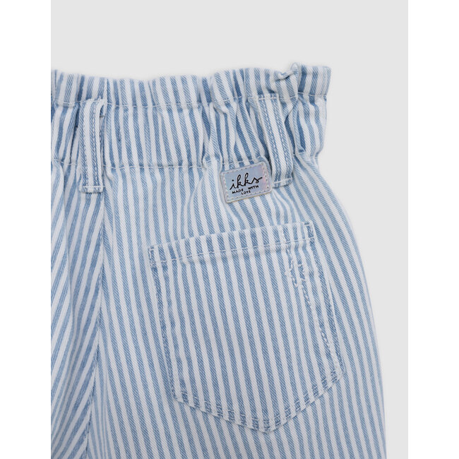 IKKS White jean shorts with blue stripes for girl