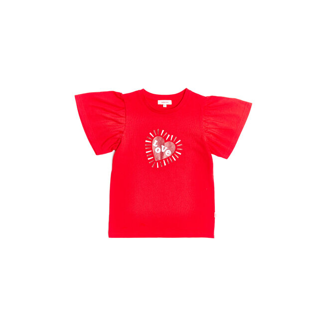 CATIMINI GIRLS FLOUNCY SLEEVE TEE W/ "LOVE" GRAPHIC