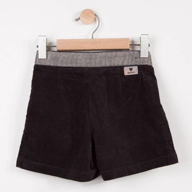 CATIMINI CHARCOAL GREY VELVET SHORTS WITH TIE BELT