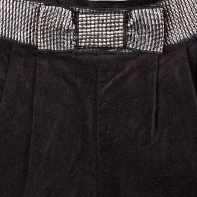 CATIMINI CHARCOAL GREY VELVET SHORTS WITH TIE BELT
