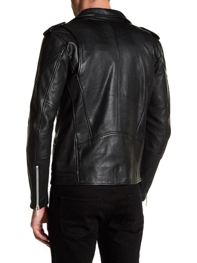 Leather biker jacket w/ print Style: 60-15106A - LINDBERGH