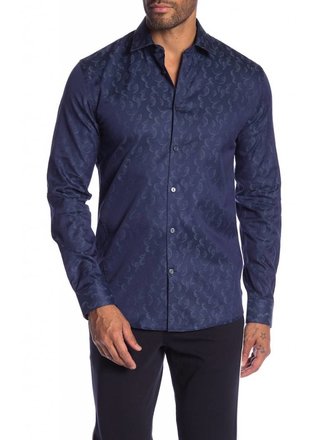 Jacquard Pattern Cotton Dress Shirt L/S