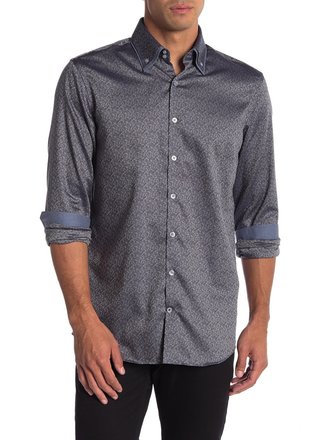 Jacquard Shirt W. Double Collar L/S