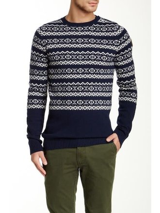O-Neck Knit W. Pattern Contrast