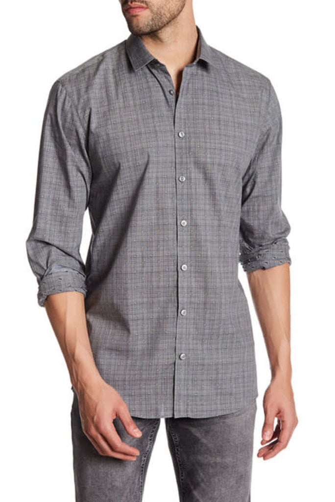 Jacquard pattern cotton L/S dress shirt: 60-20542 - LINDBERGH