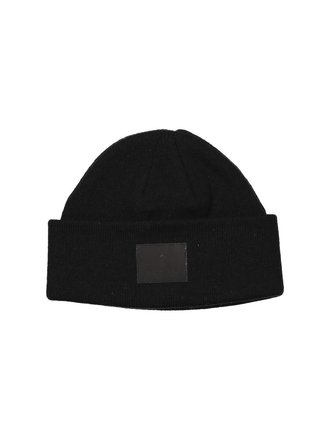 Leather Badge Knitted Beanie