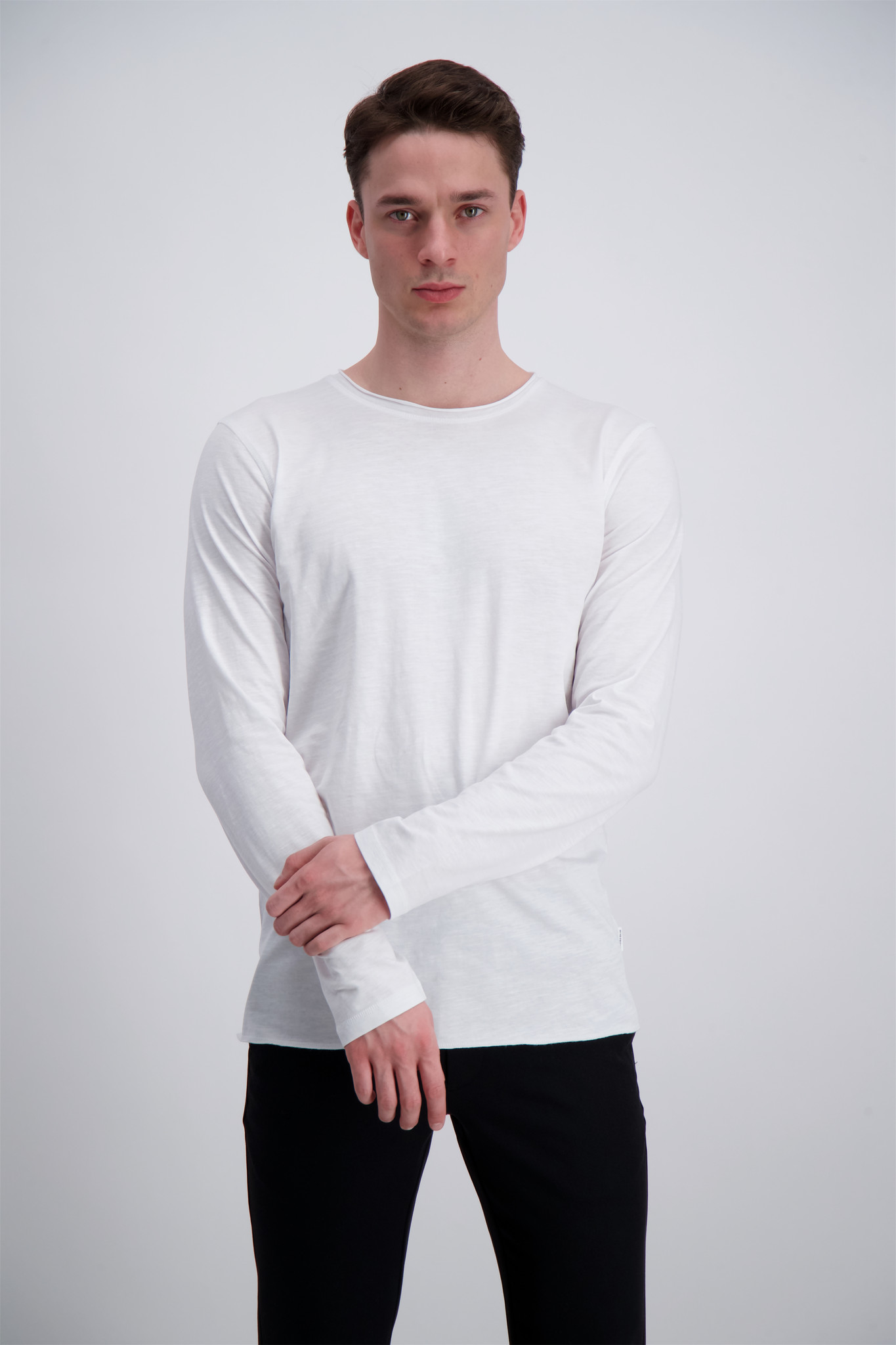 Shop White Raw O-Neck Tee For Men Online Just At $29.90 - LINDBERGH
