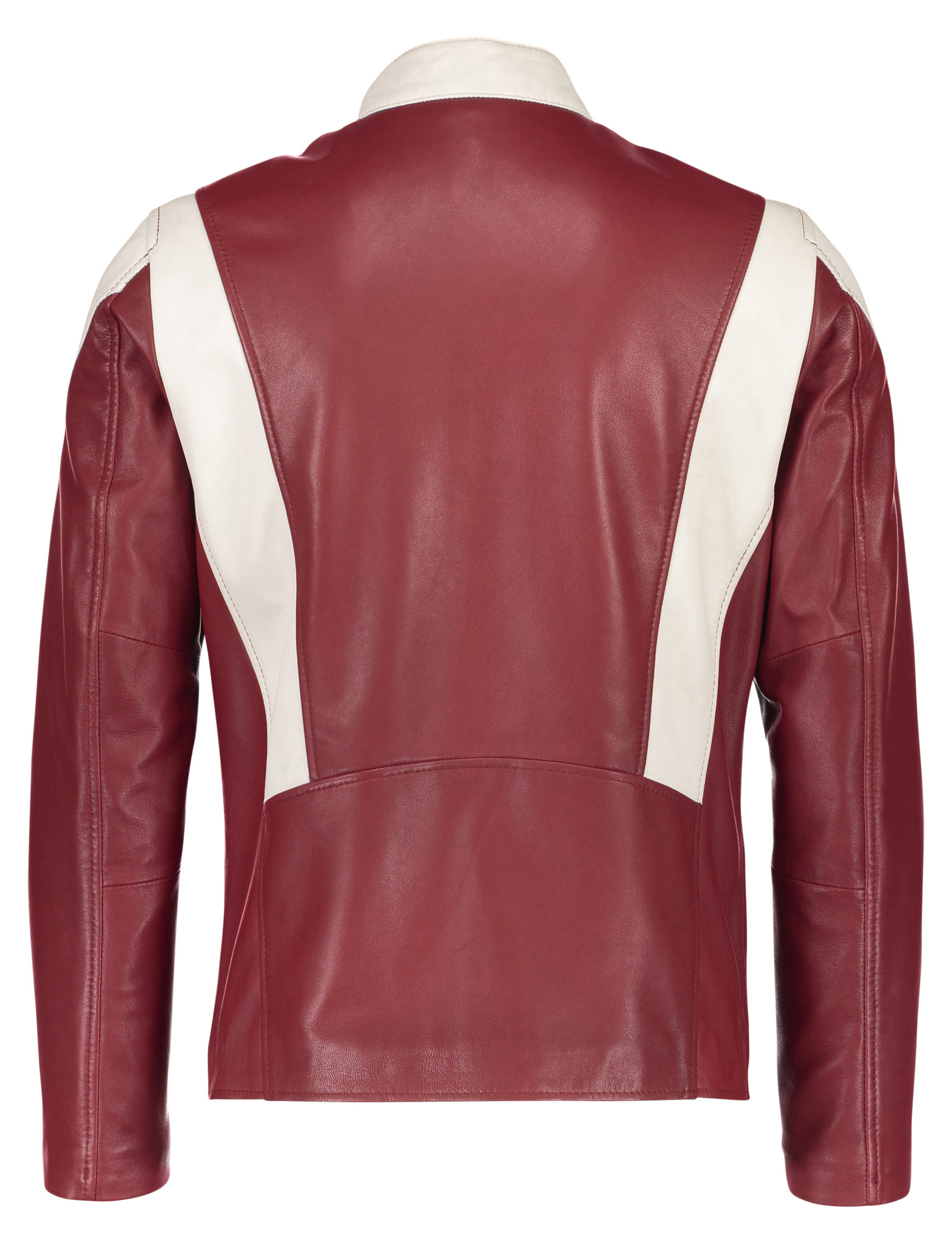 Mix-Panel Leather Biker Jacket: 60-15211A