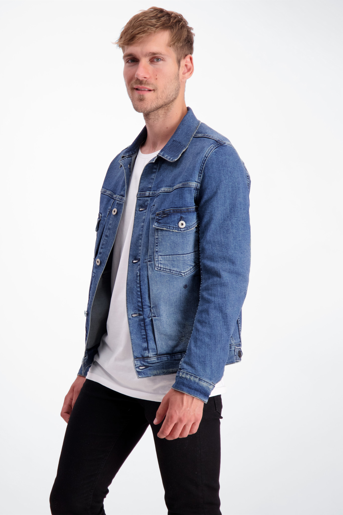WASHED DENIM SHORT SHIRT JACKET