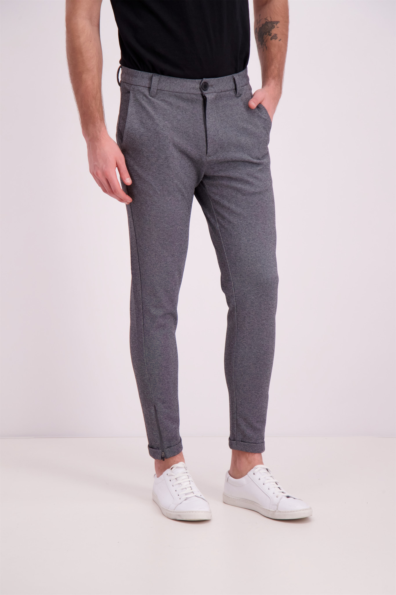 ASOS DESIGN Plus Slim Crop Smart Trousers In Grey Micro Check With Blue  Stripe, $13 | Asos | Lookastic