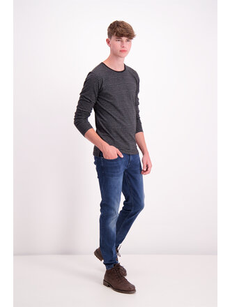 Striped Mouliné O-Neck Tee L/S