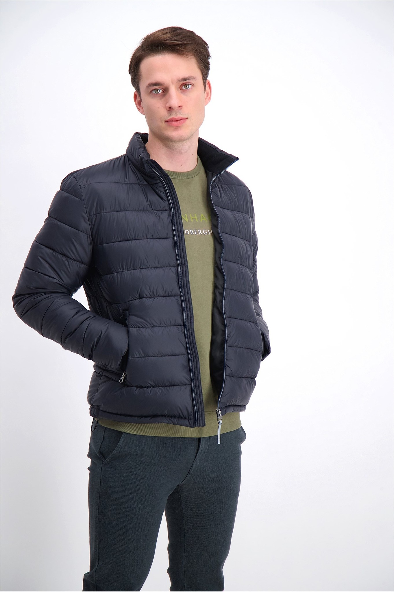Buy Mens Black Light Weight Quilted Jacket Online From Lindbergh ...
