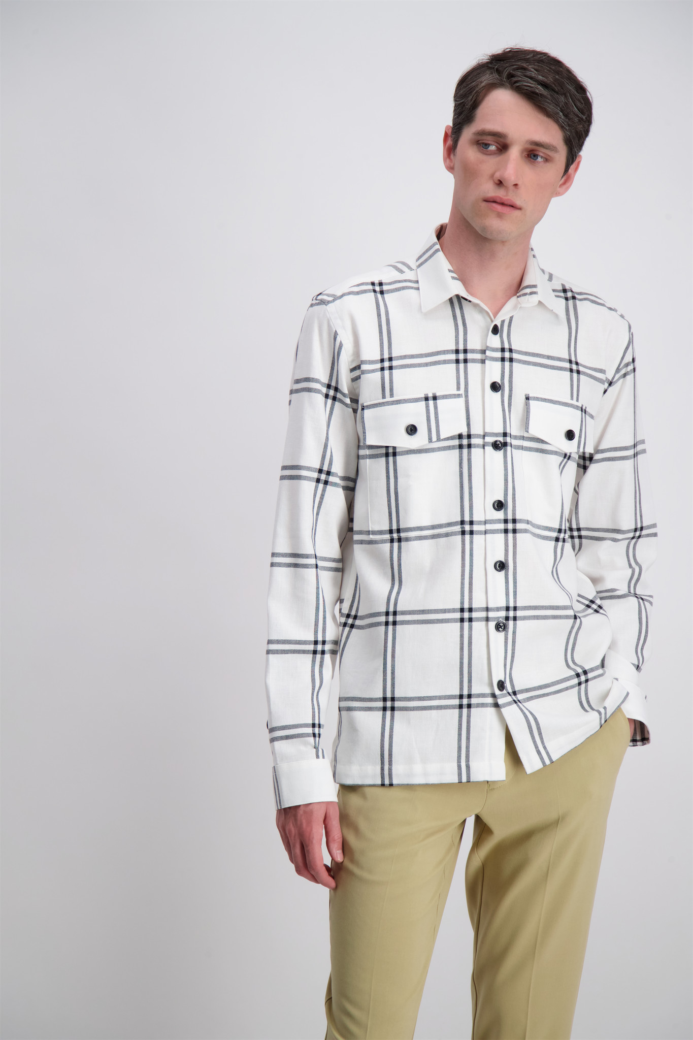 Checked Twill Overshirt L/S Style: 30-203294US - LINDBERGH