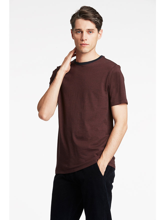 Soft-Washed Micro-Stripe V-Neck T-Shirt for Men