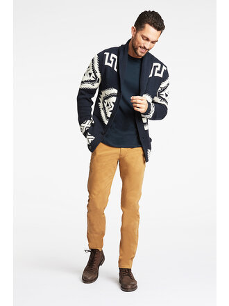 Shawl Collar Intarsia Cardigan