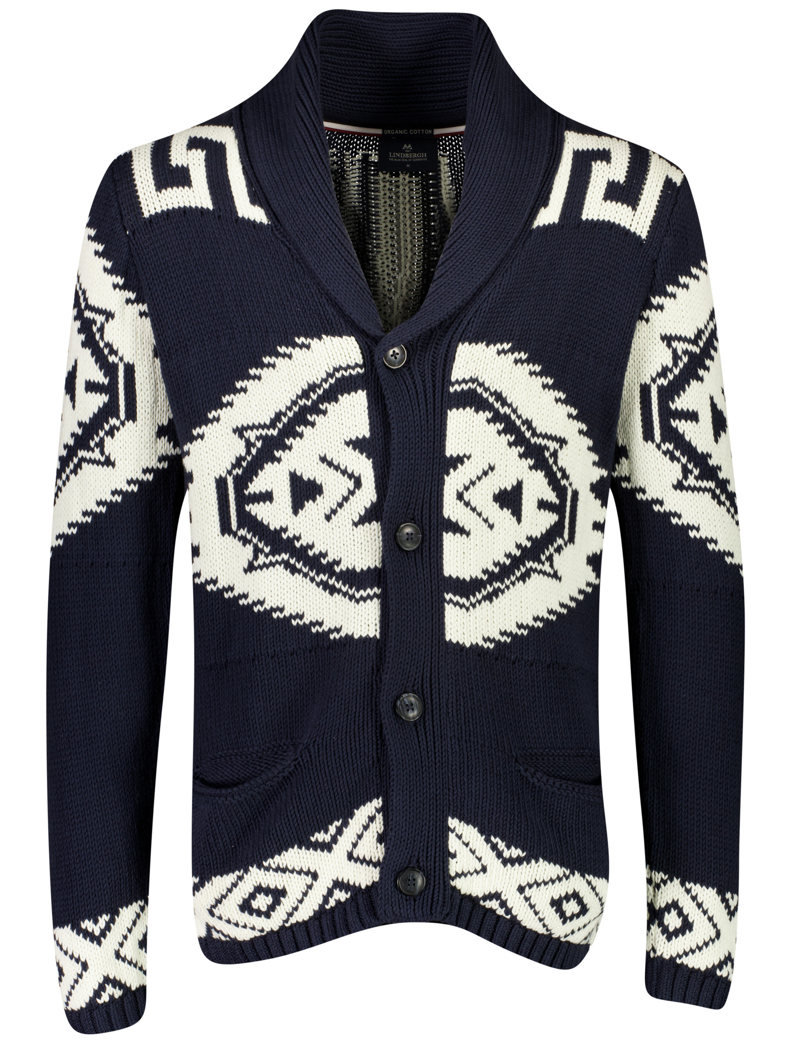 Shawl Collar Intarsia Cardigan Style: 30-827014US