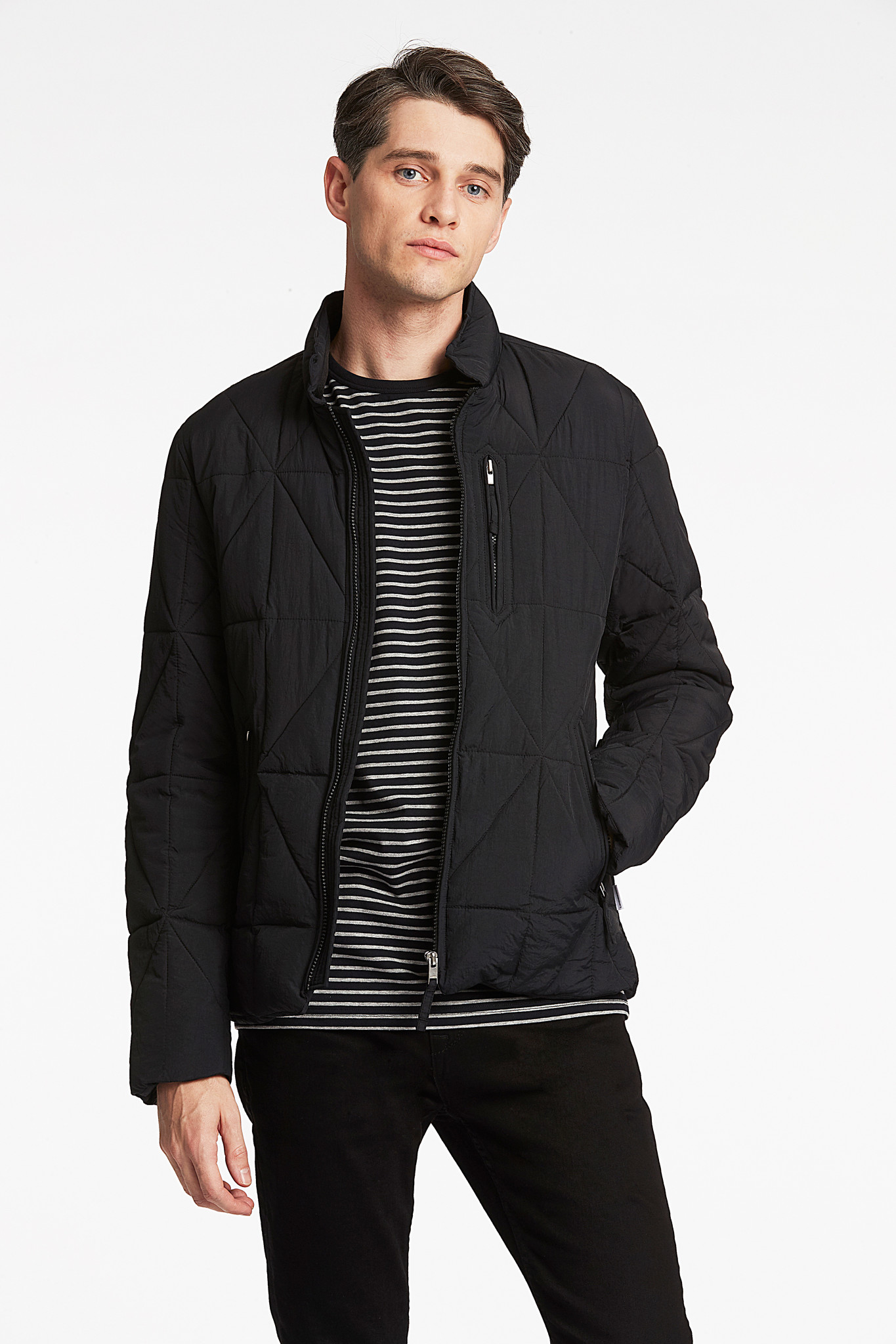 Buy Black Quilted City Jacket Online - Lindbergh - LINDBERGH