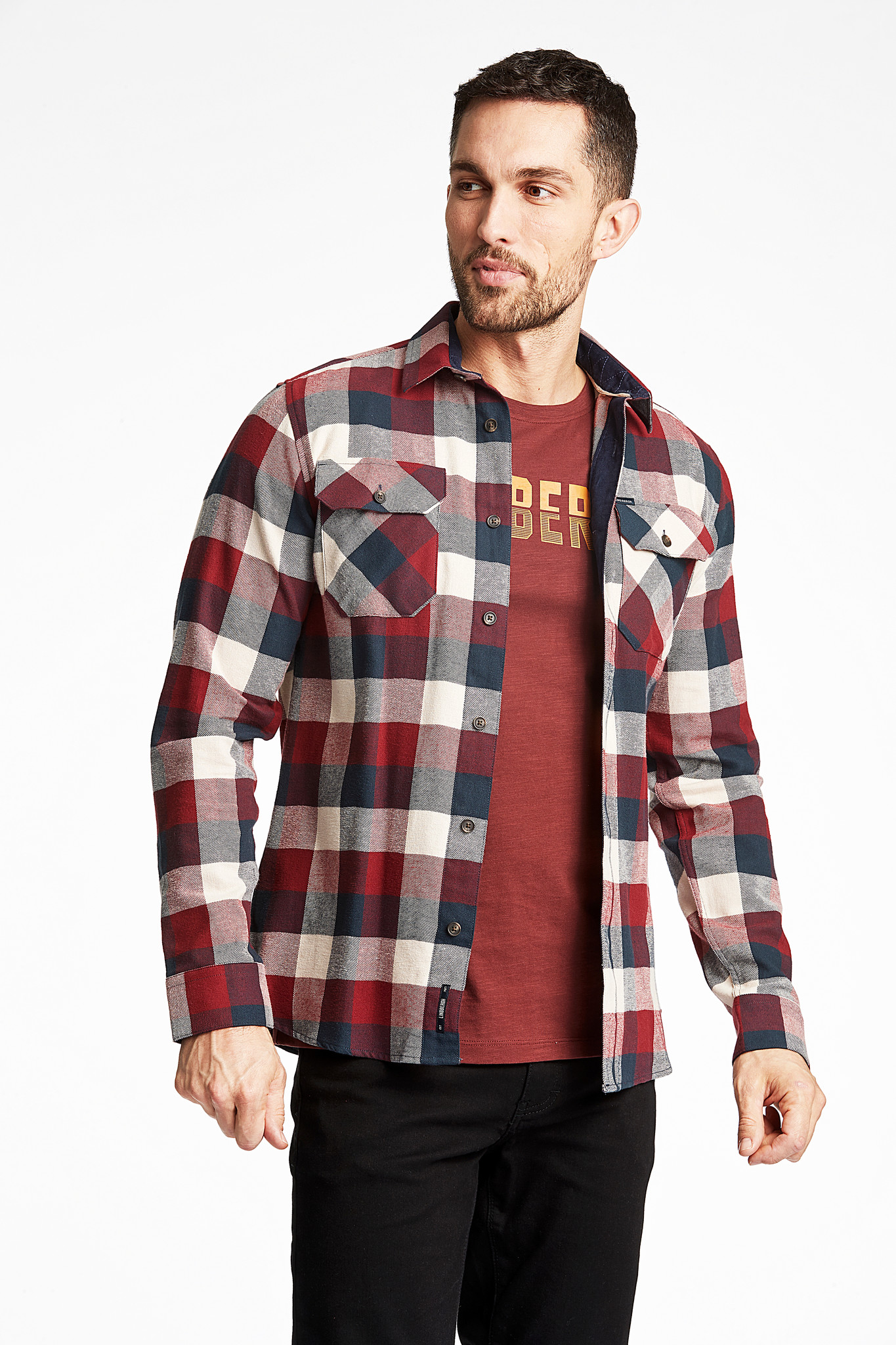 Herringbone Check Shirt L/S Style: 30-220136US - LINDBERGH