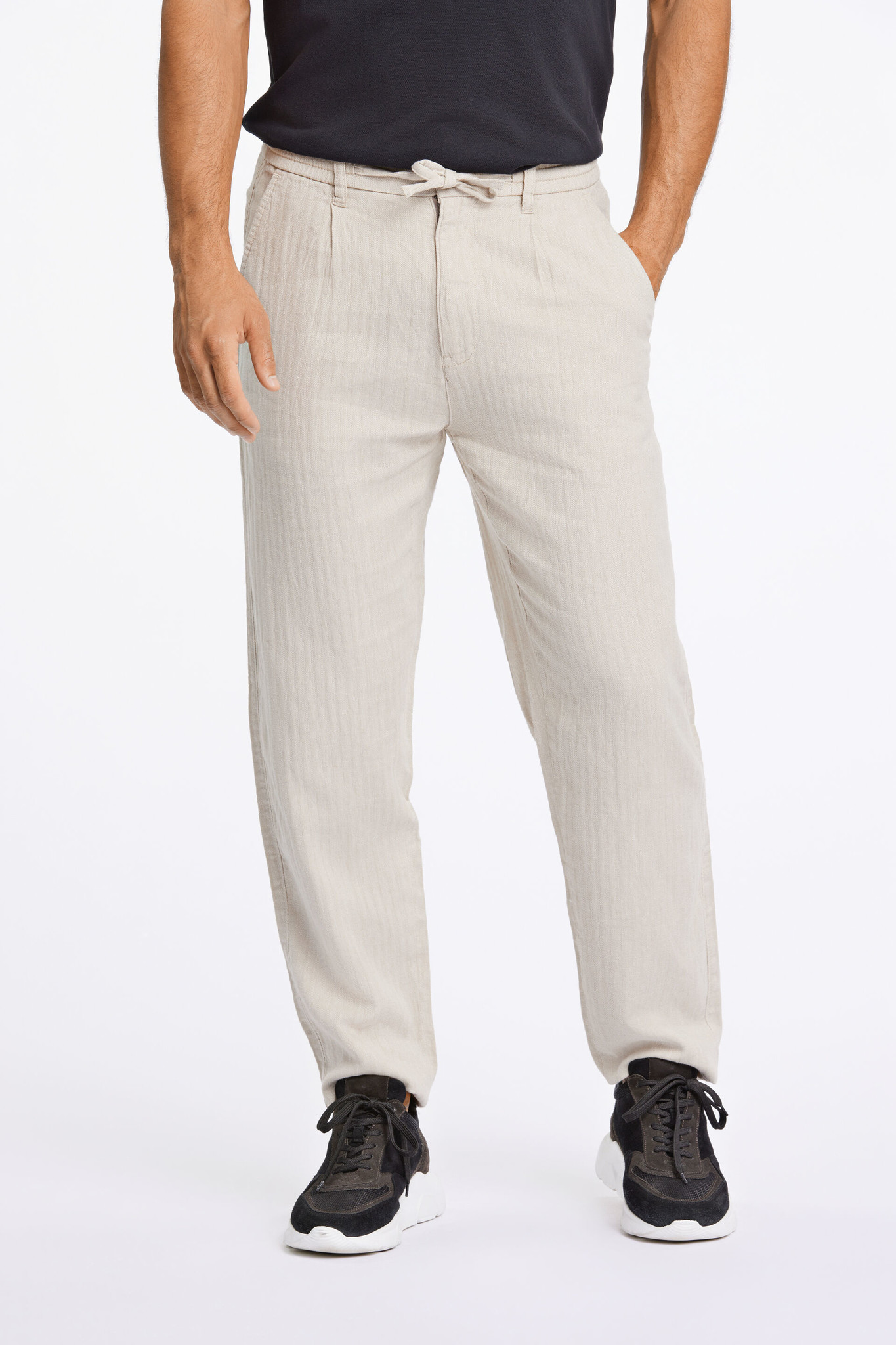 Herringbone linen Blank Slate Oceanside pants - Elizabeth Made This