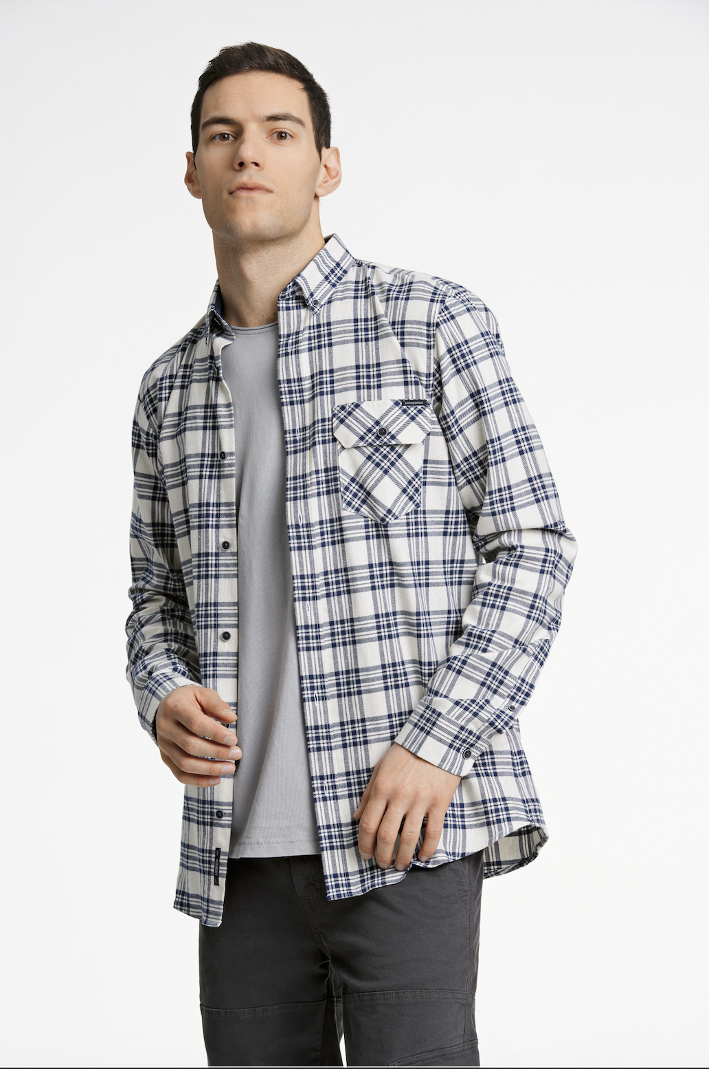 Checked Twill Shirt L/S Style: 30-220196US