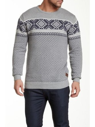 Jacquard O-Neck Knit L/S