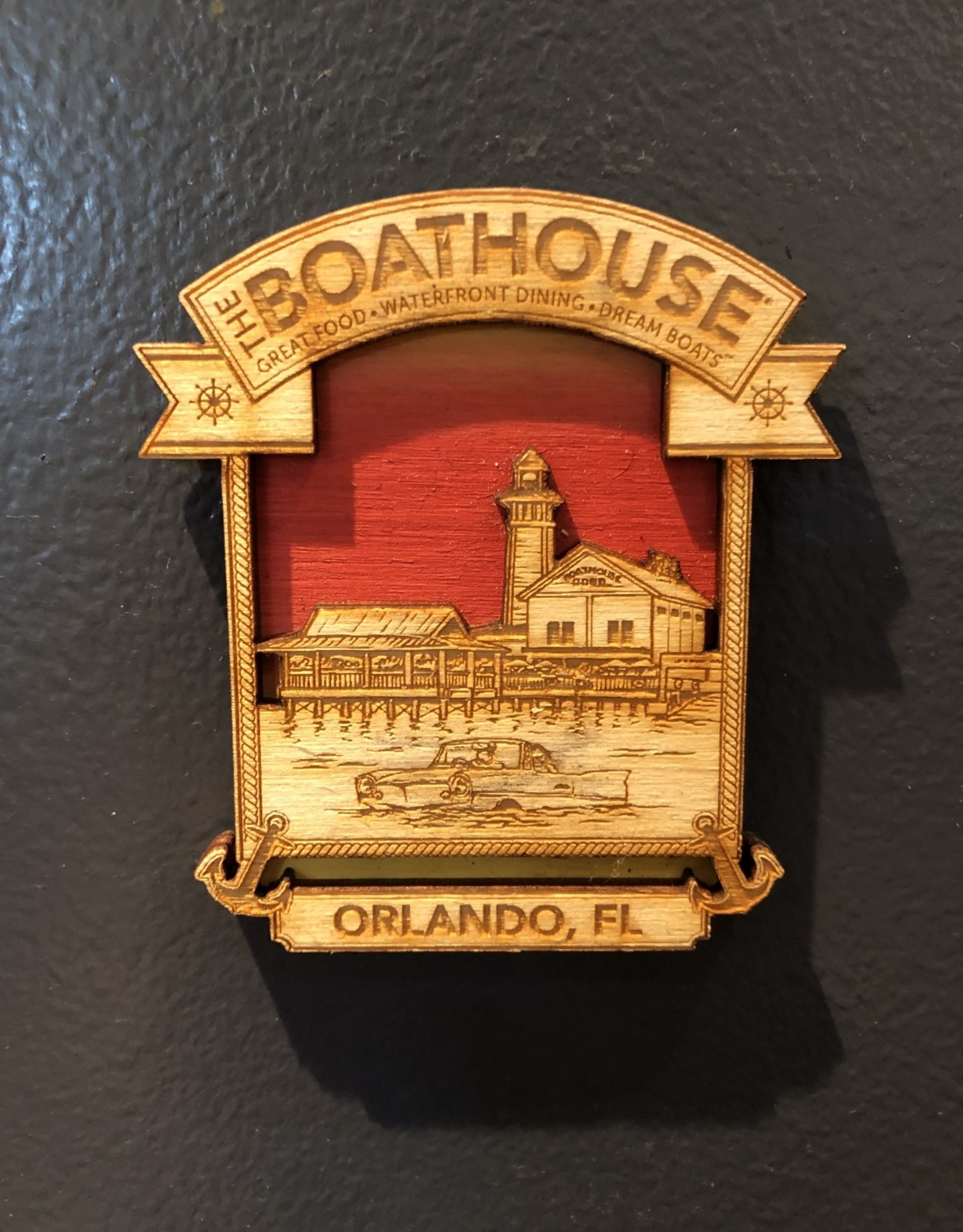 BICAST INC BOATHOUSE WOODEN MAGNET