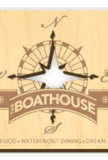 BUCKET WONDERS BW BOATHOUSE COMPASS ROSE WOODEN MAGNET