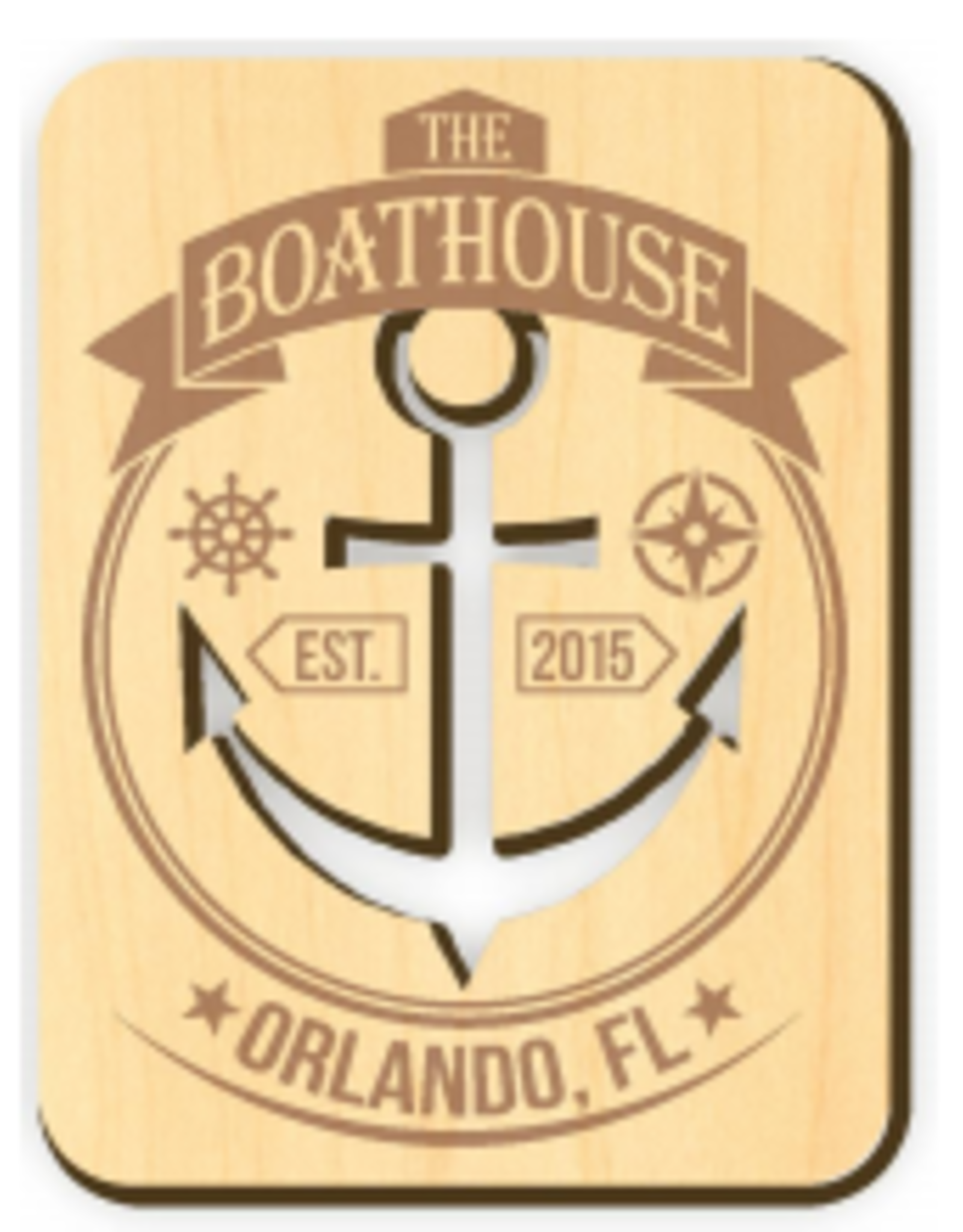 BUCKET WONDERS BW BOATHOUSE/ANCHOR WOODEN MAGNET