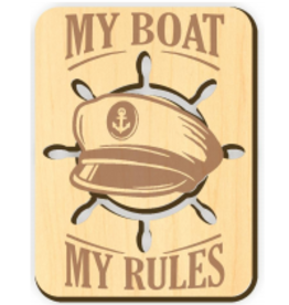 BUCKET WONDERS BW MY BOAT MY RULES WOODEN MAGNET