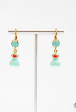 THE SPARKLED SHELL SS  SEAMIST DUCKY DROP EARRINGS